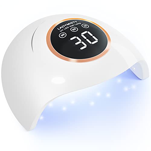 72W UV LED Nail Lamp Light Dryer for Nails Gel Polish with 18 Beads 3 Timer Setting & LCD Touch Display Screen, Auto Sensor, Professional Nails, White