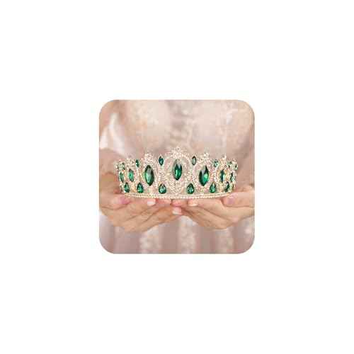JWICOS Baroque Crowns and Tiaras Rhinestone Crystal Queen Crowns for Brides Princess Wedding Crowns Prom Halloween Costume Decorative Bridal Tiaras Hair Accessories for Women and Girls