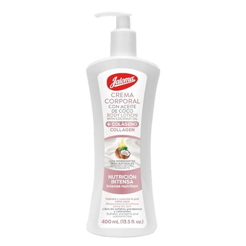 JALOMA Body Lotion with Coconut Oil, Hydrates and Softens your Skin, 2Pack, 13.5 Fl Oz Each Bottle