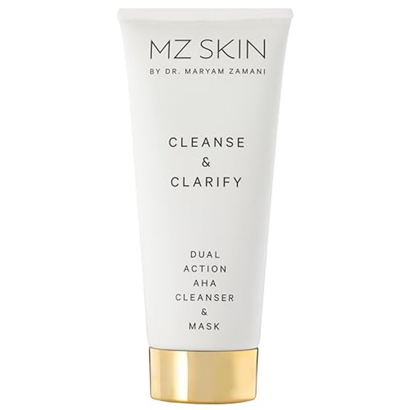 MZ SKIN Cleanse & Clarify Dual Action Cleanser & Mask 3.4 fl oz | Exfoliating AHA & Papaya Enzyme Face Wash | Smooths Texture, Refines Pores & Brightens