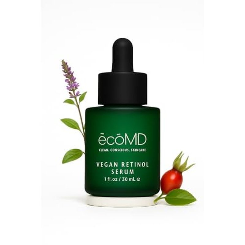 Vegan Retinol Serum, 1 fl oz, Gentle Anti-Aging Face Serum with Bakuchiol for Sensitive Skin, Natural Botanical Formula
