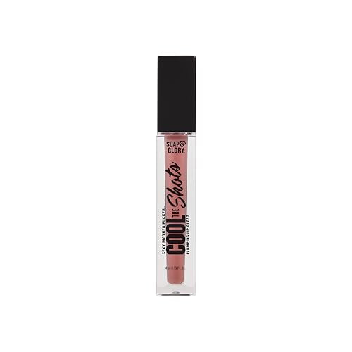 Soap & Glory SMP Cool The Shots Plumping Lip Gloss - Hydrating & Cooling Lip Plumper - Infused with Menthol & Vitamin E - High Shine, Glossy Finish - Vegan & Cruelty-Free - Nude Edition (4ml)