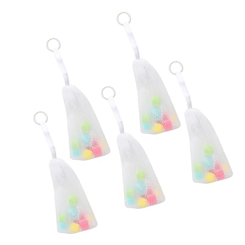 5pcs Foaming Net Bags for Cleansing Convenient Hanging Mesh Sponge Pouches for Soap and Cosmetic Bubbles for Bathing and Skin Care