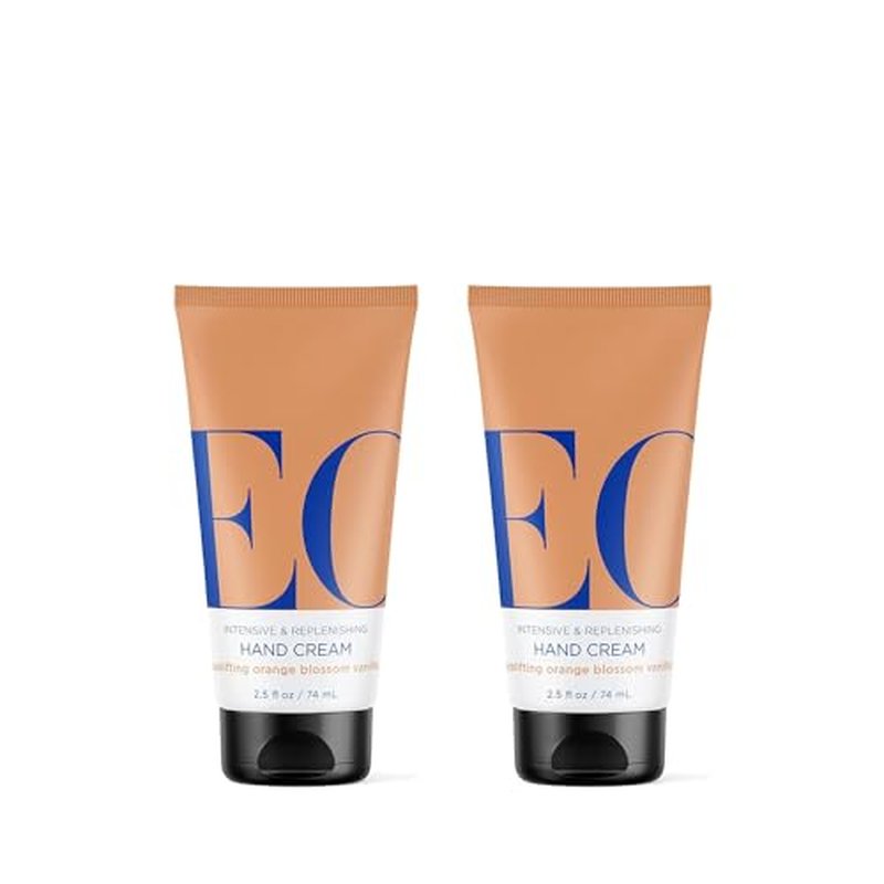 EO Hand Cream, 2.5 Ounce (Pack of 2), Orange Blossom and Vanilla, Organic Plant-Based, Moisturizer for Dry Skin