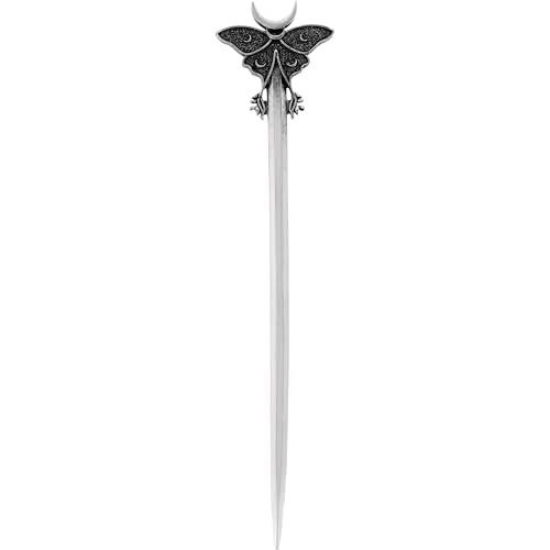 HAQUIL Luna Moth Crescent Moon Hair Clip for Women and Men - Fashion Punk Gothic Hairpin with Moonphase Moth Design, Nickel-free Metal Alloy, Unique Gifts for Jewelry Lovers