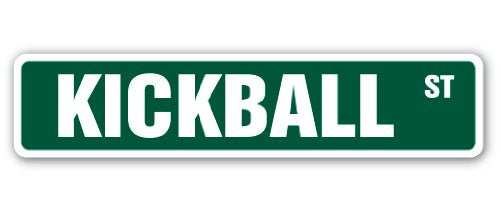 Kickball Street Sign Balls Goalie Goal net Team | Indoor/Outdoor | 18" Wide