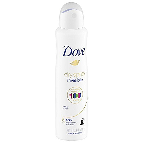 Dove Dry Spray Antiperspirant - Invisible - Sheer Fresh - Net Wt. 3.8 OZ (107 g) Per Can - Pack of 3 Cans