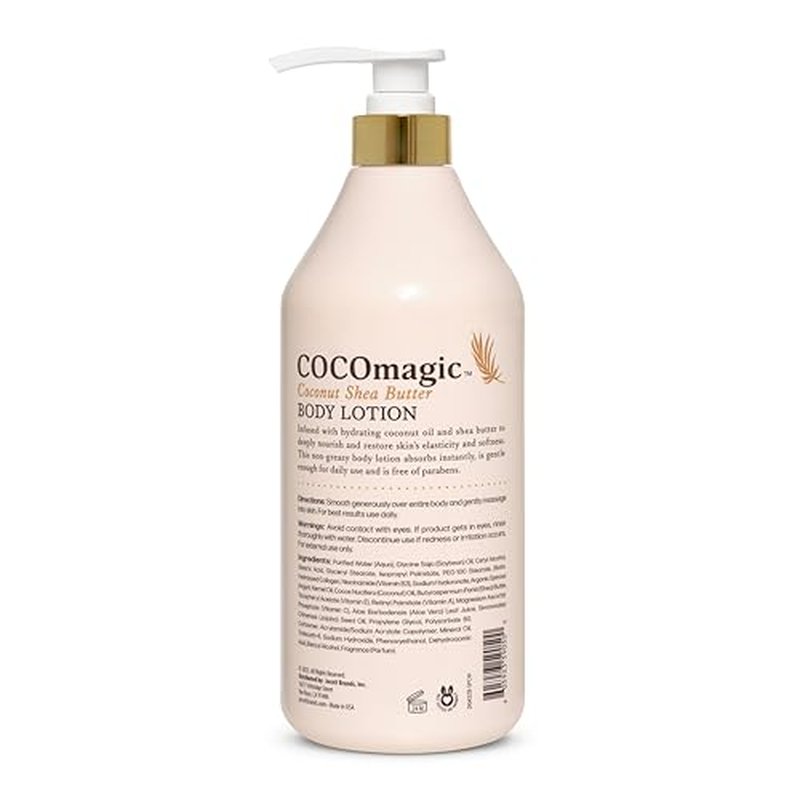 Cocomagic Coconut Shea Butter Body Lotion | Deeply Hydrating & Non-Greasy Moisturizer for Soft, Smooth Skin | Paraben-Free & Gentle for All Skin Types (32 Fl Oz)