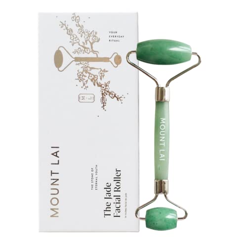 Mount Lai De-Puffing Jade Facial Roller ? The Stone of Eternal Youth, Authentic Jade Face Roller for Sculpting, Soothing & Glowing Skin, Ultimate Facial Massager Tool for Self-Care Ritual