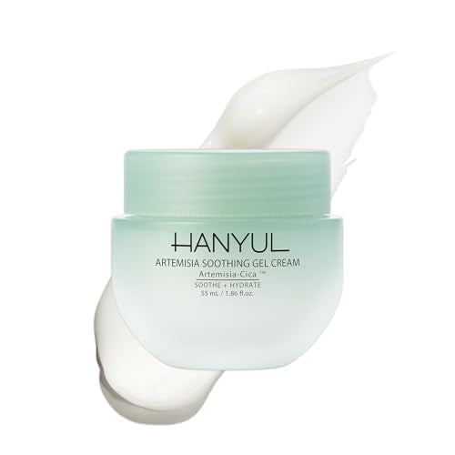 Hanyul Artemisia Soothing Gel Cream Moisturizer with Centella Asiatica and Niacinamide | Calming, Cooling, Hydrating, Vegan, Non-Comedogenic, Suitable for Sensitive & Acne-Prone Skin, 1.86 fl. oz.
