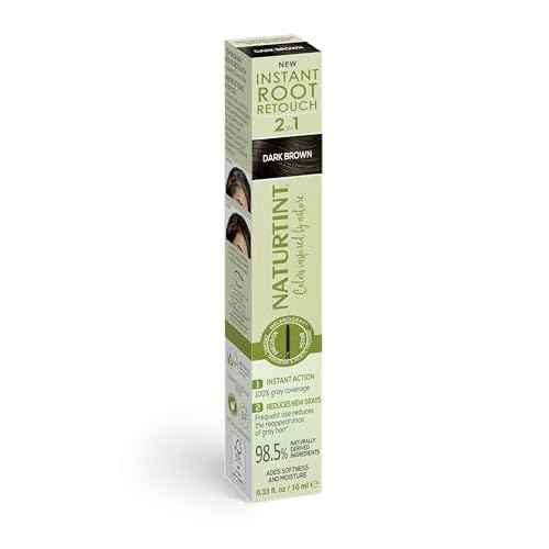 Naturtint Instant Root Retouch - Dark Brown 2-in-1 Gray Coverage, 0.33 fl oz