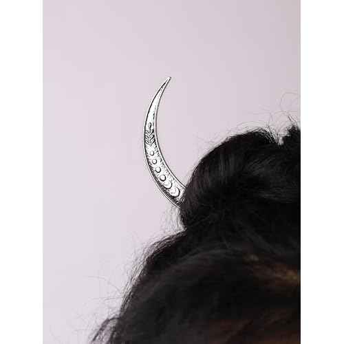 HAQUIL Moonphase Cresent Hairstick Vintage Antique Moon Shape Viking Hairstick Jewelry