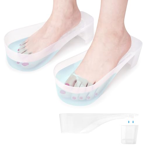 Yokilly Toe Nail Soaking Bowl, 2 PCS Toenails Soak Off Bowl, Shoe Design Foot Bath Soak Tub Bowl, Acetone Proof Pedicure Foot Spa Nail Soaker Bowl for Soak Off Dip Powder Gel Polish Remover (Clear)