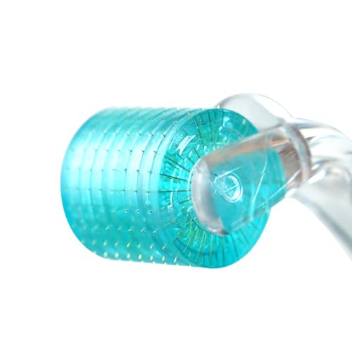 Derma Roller, Microneedling Roller with 200 Real Individual Titanium Needles, Professional Microneedle Roller for Men and Women Home Use - Sky Blue