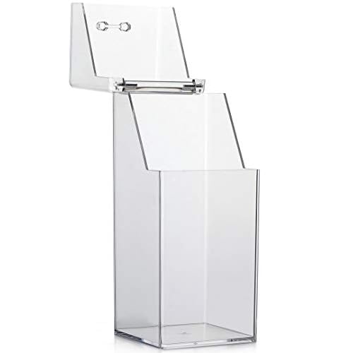 Square Acrylic Cosmetic Brush Organizer with Dustproof Lid, Clear, 9x9x21cm/3.5x3.5x8.3inch, 1pcs, Makeup Storage, Jewellery Storage Container