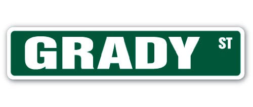 Grady Street Sign Childrens Name Room Sign | Indoor/Outdoor | 18" Wide