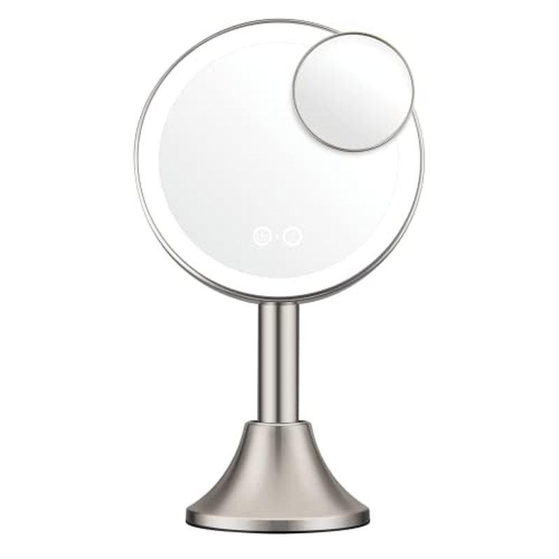 Conair Lighted Makeup Mirror, LED Vanity Mirror, 1X/10X Magnifying Mirror with Handheld Feature, Corded or Cordless in Brushed Nickel