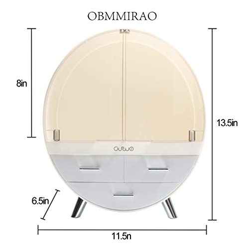 Elegant Dustproof Makeup Storage Organizer Box, Waterproof Medium Cosmetics Organizer Storage with Drawers Skincare Cosmetic Display Cases for Countertop Bathroom Dresser Dedroom