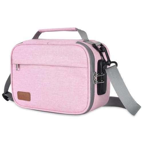 PODAHO Large Smell Proof Bag with 10 Accessories, Premium Organizers Box Case with Combination Lock, Portable Containers Pouch, Great Gift for Women, (Pink Set)