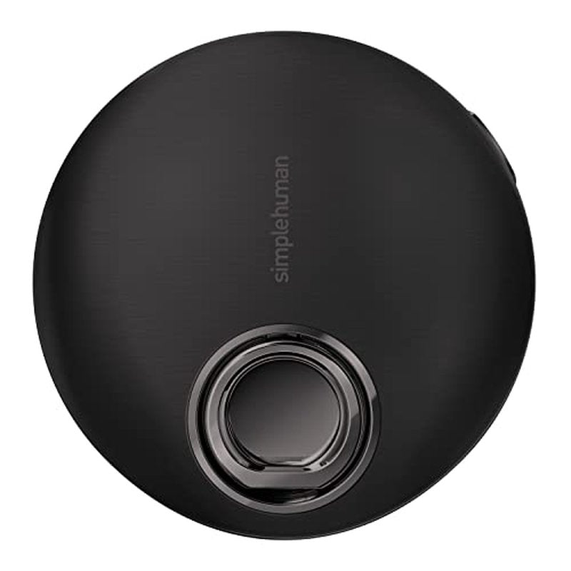 simplehuman Sensor Mirror, Lighted Compact Makeup Magnifying Mirror with Light, Round, Travel Size, Black Stainless Steel