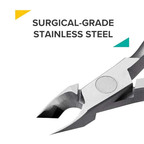 Rui Smiths Professional Cuticle Nippers | Precision Surgical-Grade Stainless Steel Cuticle Trimmer, French Handle, Single Spring, 4mm Jaw (Quarter Jaw)