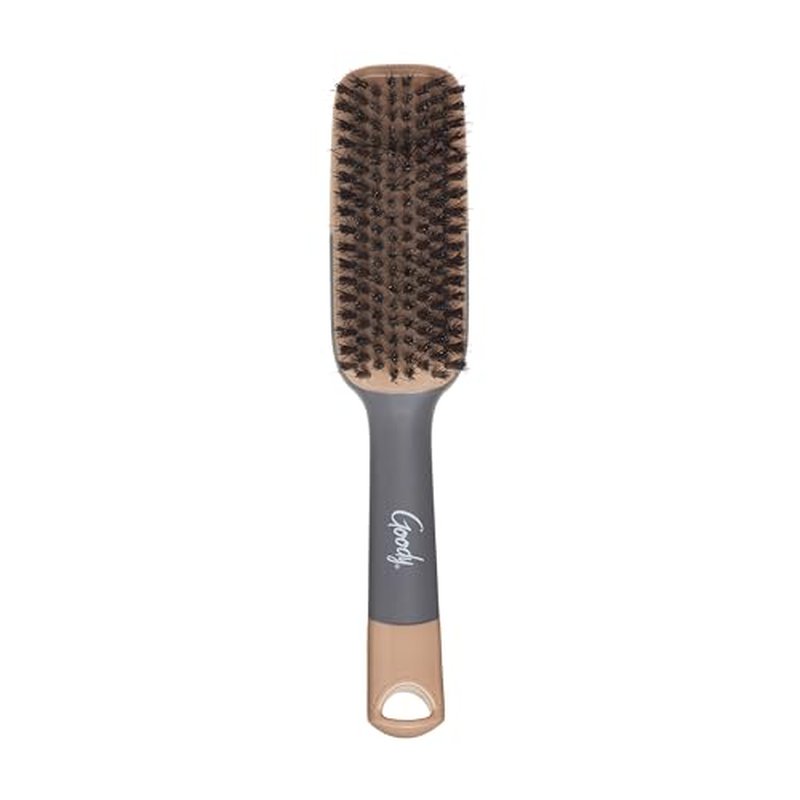 Goody Detangle It Boar Bristle Hair Brush, Use as a Detangling or Styling Brush, Conditions & Boosts Shine, Helps Tackle Knots & Reduce Frizz, For Wet or Dry Hair, Brown/Grey