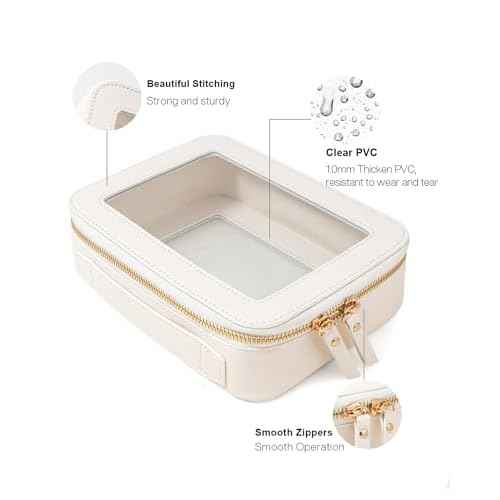 Clear Makeup Bag Set, Travel Makeup Case Clear Cosmetic Travel Bag Small Makeup Organizer Mini Make Up Pouch for Purse Waterproof Toiletry Bag Portable Car Essentials Car Organizer