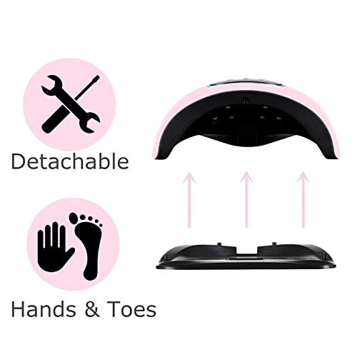 BIGBEAR UV Light for Nails, 48W UV LED Nail Lamp for Gel Polish, Fast Nail Dryer with Automatic Sensor, 3 Timer Setting, Small and Portable, LED Nail Light for Fingernail and Toenail