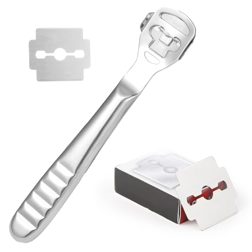 MIUKAA Callus Shaver Kit with 10 Blades, Callus Remover for Feet & Hands, Professional Dead Skin and Corn Removal Tool, Heel Scraper for Cracked Heels - Pedicure Tools for Smooth Feet
