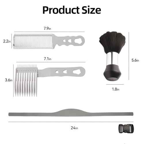 4PCS Blend Friend Fade Comb Set,Barber Fade Comb, Self Haircut Kit for Men Haircut Gradient Hair Comb Compatible withall Hair Clippers Barber Accessories,for Home,Salon (Black)