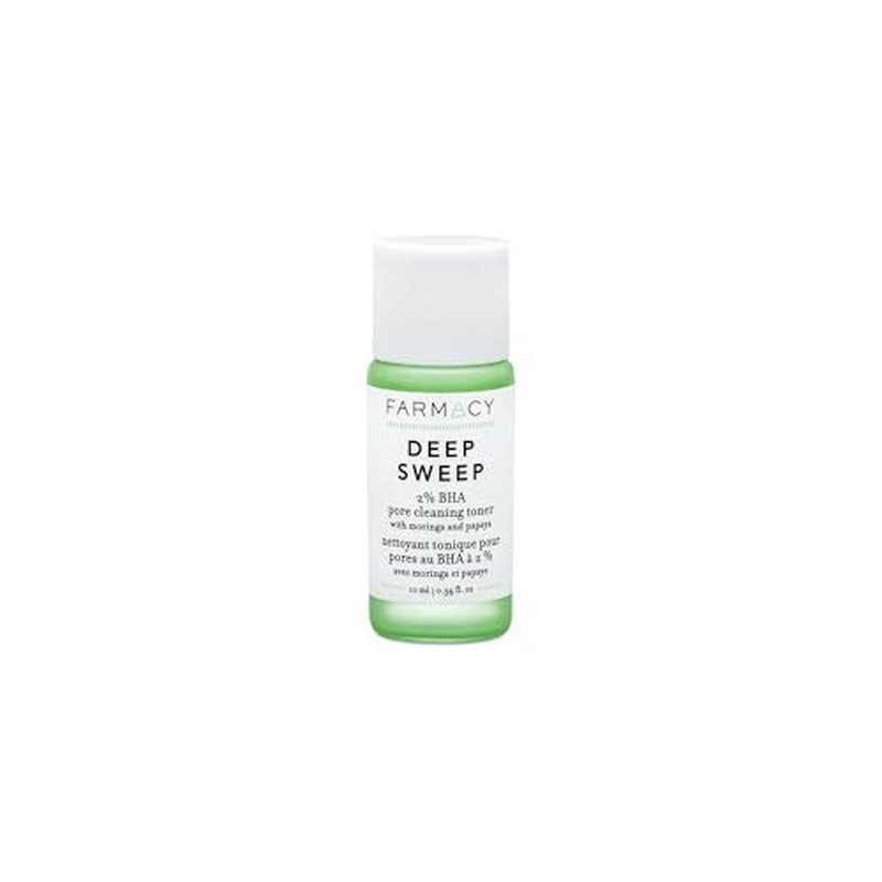 Farmacy 2% Salicylic Acid Toner for Face - Deep Sweep Gentle BHA Exfoliant for Oily Skin - Refines Texture with Papaya Enzymes & Moringa Water for a Healthy-Looking Complexion (10ml)