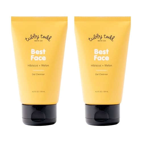 TUBBY TODD Best Kids Face Wash 2pk ? Gel-to-Foam Facial Cleanser ? Clarifies & Brightens ? With Willow Bark & Hibiscus Enzyme ? Natural Ingredients ? Oil-Free Skincare For Kids ? 4 fl oz