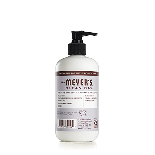 MRS. MEYER'S CLEAN DAY Hand Lotion for Dry Hands, Non-Greasy Moisturizer Made with Essential Oils, Lavender, 12 oz