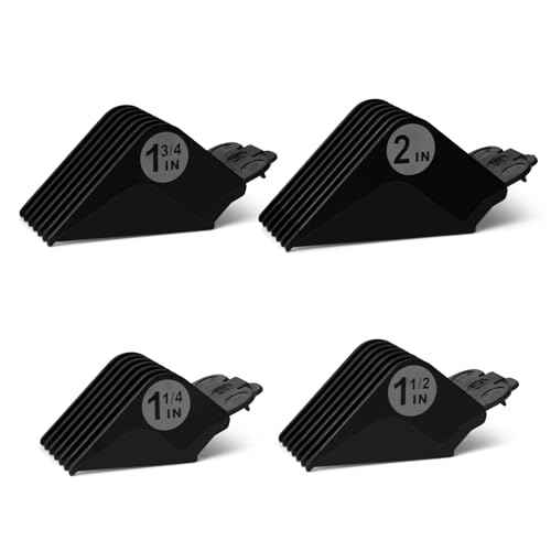 Clipper Guards Set 16 14 12 10 Compatible with Most Wahl Clippers, Clipper Guides Replacement - 1.25" to 2", 4 Piece Set, Black Color