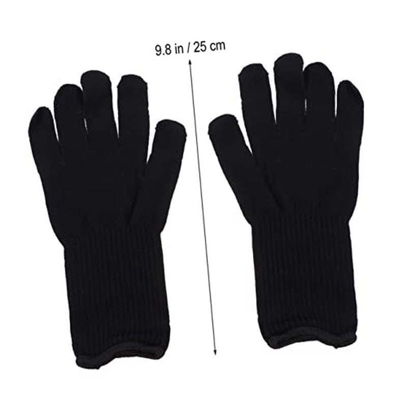 Hair Straightener Curler Gloves 2 Pack Heat Resistant Perm Gloves Anti-scalding Heatproof Black for Styling