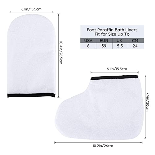 Paraffin Wax Gloves & Booties, Segbeauty Paraffin Heated SPA Mittens Foot Liners, Gloves & Socks for Hot Wax Hand thera-py Thermal treat-ment Home DIY SPA Wax Warmer Paraffin Wax Machine White