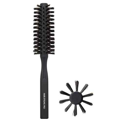 Boar Bristle Round Brush for Pro [ Made in Japan ] Small Round Boar Briste Hair Brush for Professional Salon