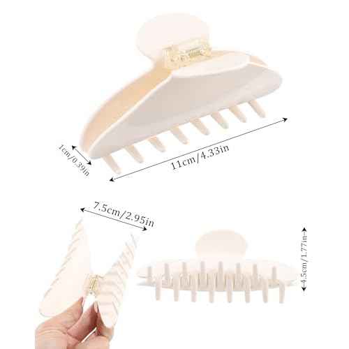 HAIMEIKANG Large Acetate 4 Inch Hair Claw Clip for Women - French Style Hair Claws for Thick Hair with Non-Slip Teeth, Hair Accessories for Updos, Buns & Ponytails