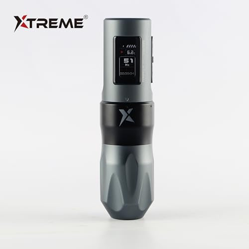 XTREME X Wireless Tattoo Pen Battery- Professional Tattoo Machine with Faulhaber Brushless Motor, 0.96" TFT Display, Adjustable Stroke, 2000mAh Battery - Silent Operation