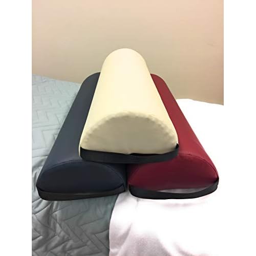 NRG Jumbo Half Round Bolster - Extra Large Massage Table and Spa Bed Pillow Cushion - Positioning Bolster with Carrying Strap - CFC Free Foam, PVC Free Vinyl Cover - 8 x 4 x 26 Inches - Color: Agate