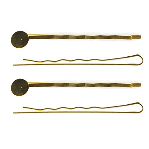 55mm Bobby Pins Hair Clips with Glue On Flat Pads for DIY Craft (Gold-100pcs)