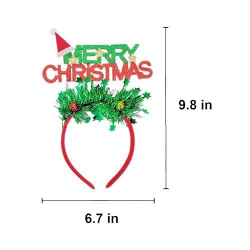 Merry Christmas Headbands Christmas Hat Hair Band Xmas Headdress, Snow White Headbands Xmas Hair Hoop Red Green Head Bopper, Santa Headpieces Princess Headwear For Women Girls
