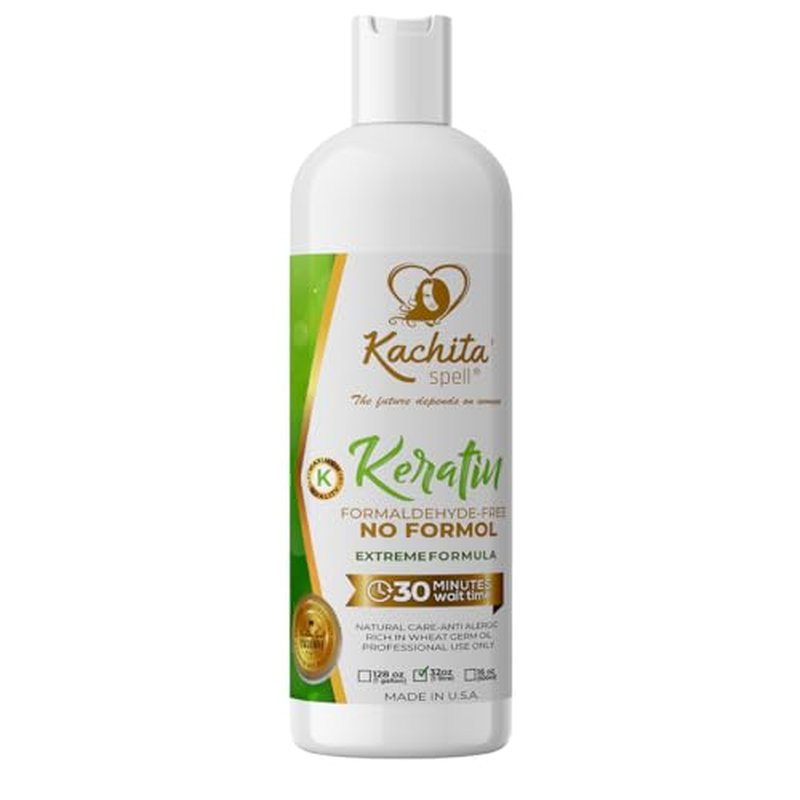 Brazilian Keratin Treatment Formaldehyde Free Kachita Spell Hair Straighteners No Formol Made in USA (32 floz)