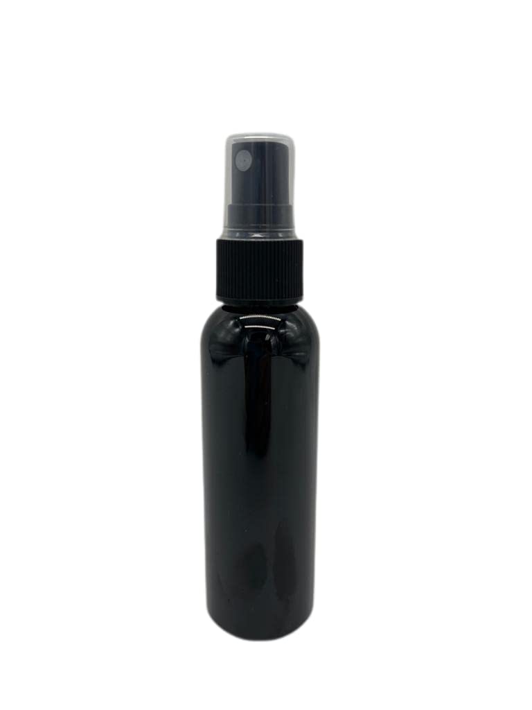 Natural Farms 2 oz Black Cosmo Plastic Spray Bottles -12 Pack Empty Spray Bottle Refillable - BPA Free - Essential Oils - Aromatherapy | Black Fine Mist Sprayers with Dust Caps - Made in the USA