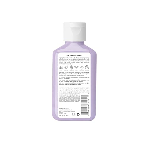 Hempz NEW Mini Star Dust Body Lotion, Iridescent Glow Shimmer, Passionfruit and Wild Orchid, Hydrating and Nourishing Moisturizer, 2.25 fl.oz.