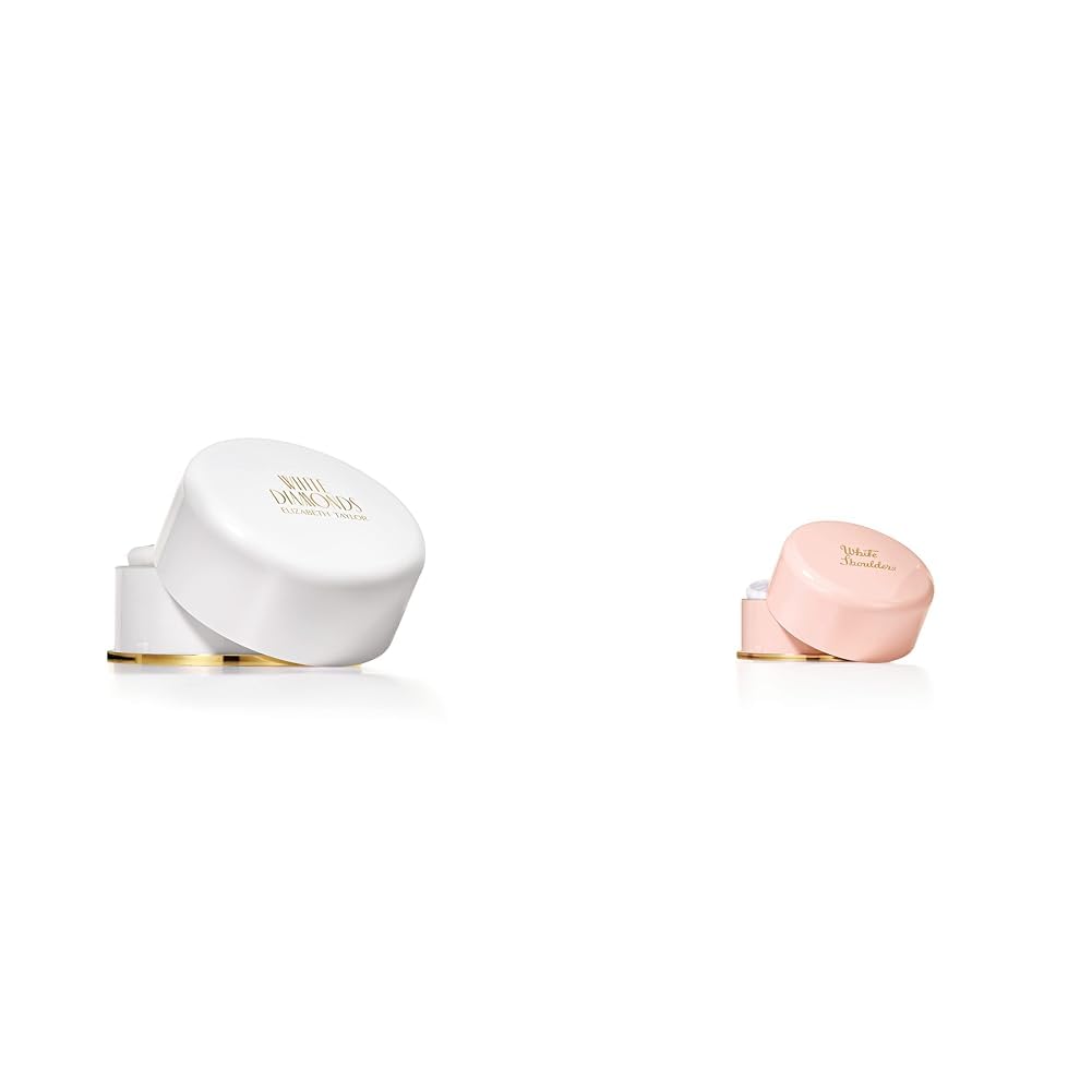 Elizabeth Taylor Body Powder - White Diamonds Fragrance with Puff | 2.6 Oz & Evyan Bath Powder - White Shoulders | 2.6 Oz