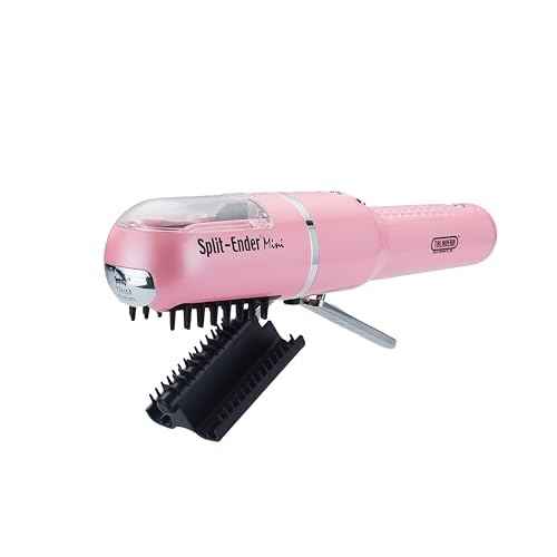 Split Ender Mini ? Original Cordless Split End Hair Trimmer for Dry, Damaged, Brittle, Curly, Frizzy, or Straight Hair ? Battery Operated Home Styling Tool for Split Ends (Battery-Powered, Light Pink)