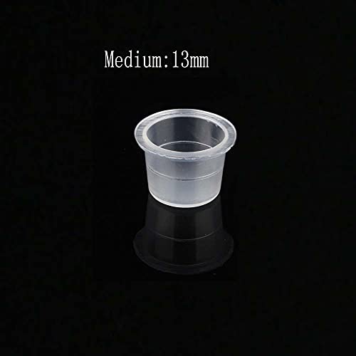 Tattoo Ink Caps Cups - Disposable Tattoo Ink Cups Small,Tattoo Pigment Ink Caps,Tattoo Machine,Tattoo Supplies,Tattoo Needles,Tattoo Kits (Medium.13mm?100PCS)