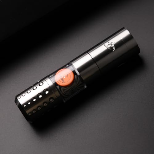 Dragoart Tattoo Gun Wireless Tattoo Machine Brushless Motor 10800Rpm, 0-4mm Needle Depth Aluminium Alloy Frame Direct Drive System LED Display, Rotary Tattoo Gun 1300mAh for 6hrs Tattooing (Silver)