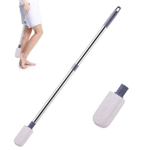 Pumice Stone for Feet, Foot Dead Skin Scrubber with 30" Long Handle Set, Feet File Callus Remover for Exfoliation, Foot Scrub Shower Pedicure Tools Foot Care Stone